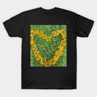 Sunflower Heart with grass T-Shirt